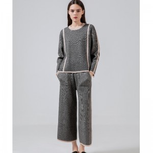 カジュアルなファッションの多用途ニットリネン2つの部分68008#